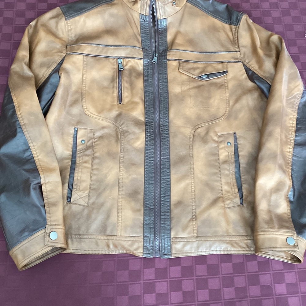 Men’s Faux Jacket, new from Macys, never worn, light-weight,  two-toned, XL.